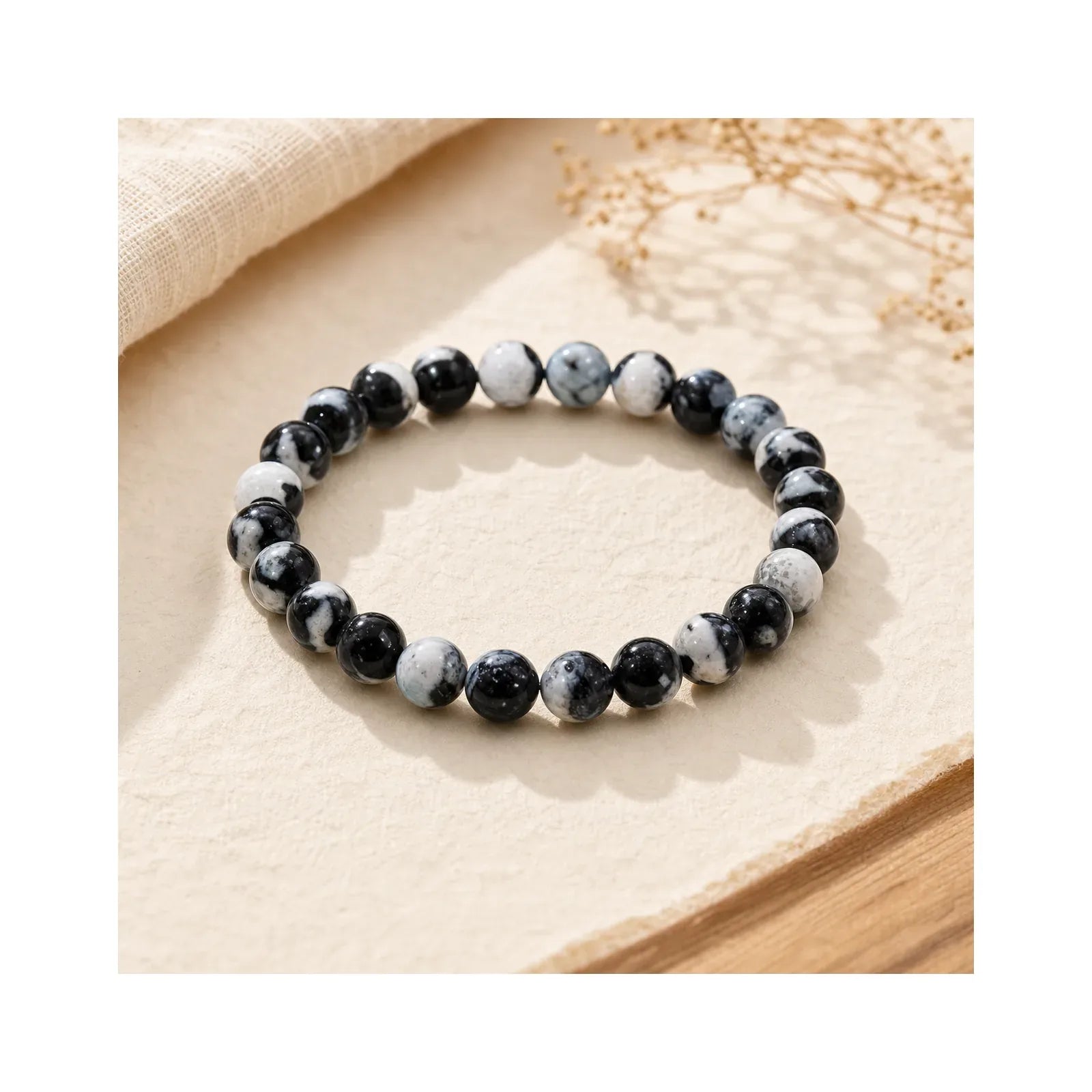 Orca Agate Protection Bracelet featuring Orca Agate, Chalcedony
