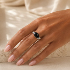 Oval Pattern Hematite Support Adjustable Ring featuring Hematite, Copper