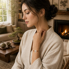 Peace Buckle Hetian White Jade Copper Plated Gold Protection Bracelet featuring Peace Buckle, White Jade, Jade