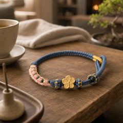 Peach Blossom Design Wealth String Bracelet featuring Copper