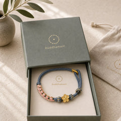 Peach Blossom Design Wealth String Bracelet featuring Copper