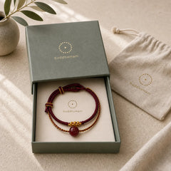 Peach Blossom Knot Cinnabar Beads Eight-strand Braid Blessing Bracelet featuring Cinnabar, Red String