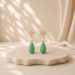 Pearl Liuli Purity Teardrop Healing Earrings featuring Pearl, Copper, Silver