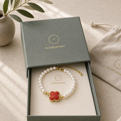 Pearl Song Brocade Clover Purity New Chinese Bracelet featuring Pearl, Copper
