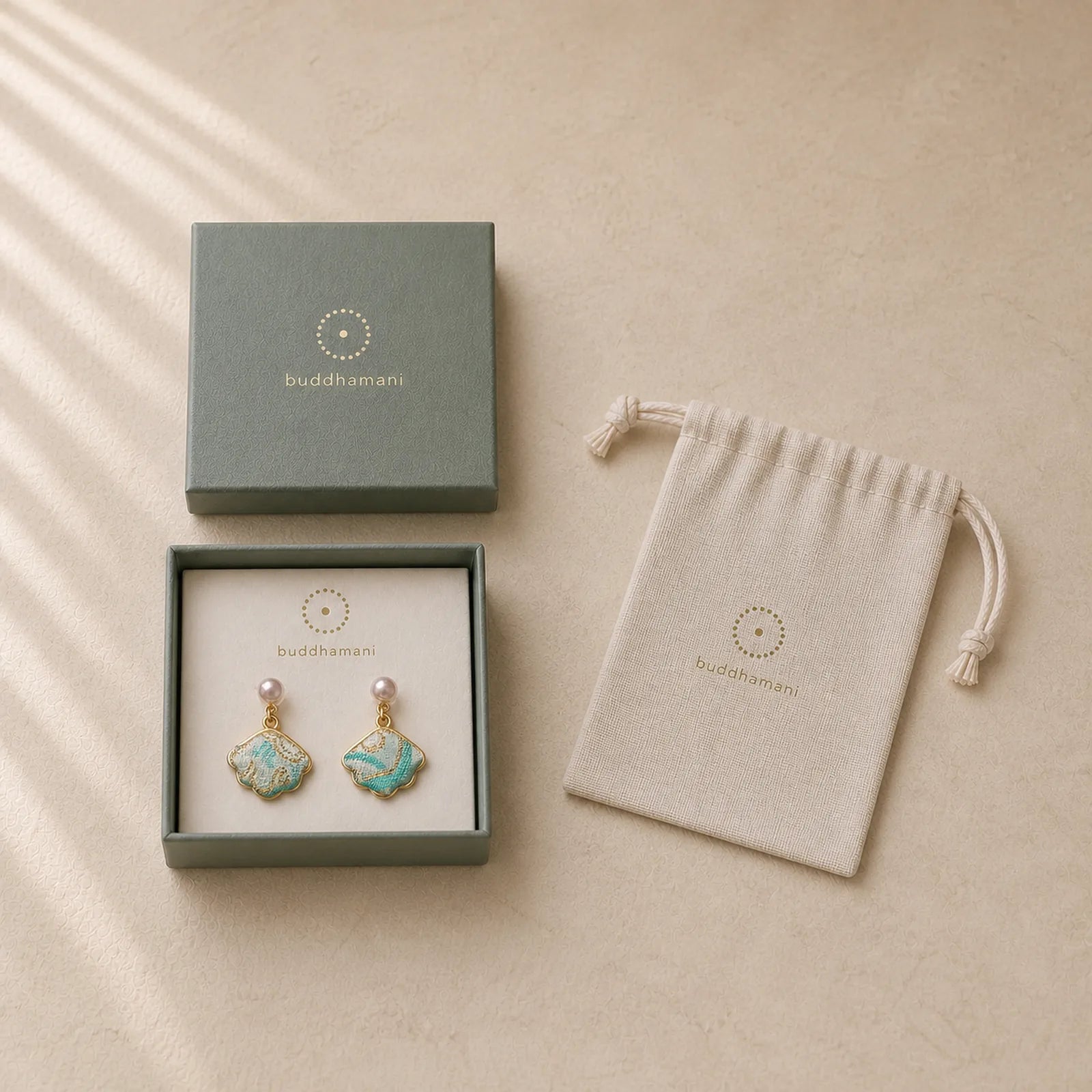 Pearl Song Brocade Leaf Shaped Balance Chinese Earrings featuring Pearl, Silver, Copper