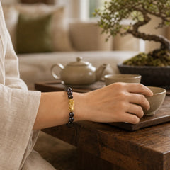 PiXiu Ice Obsidian Auspicioisness Bracelet featuring Pixiu, Ice Obsidian, Obsidian