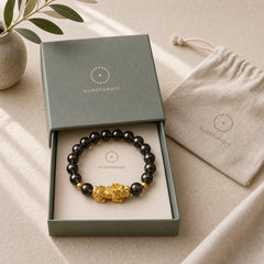 PiXiu Ice Obsidian Auspicioisness Bracelet featuring Pixiu, Ice Obsidian, Obsidian