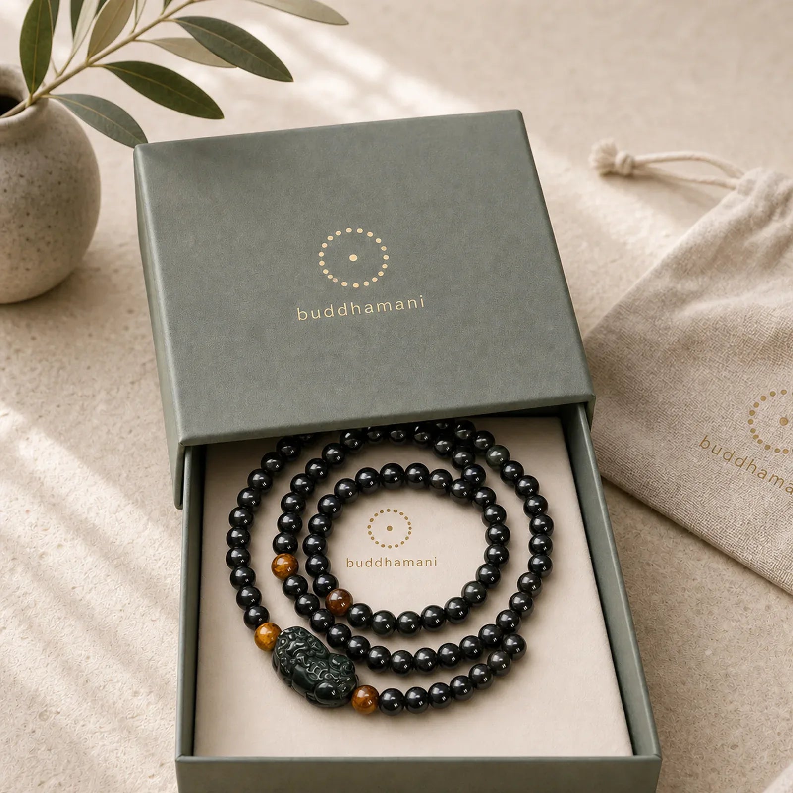 PiXiu Rainbow Obsidian Black Obsidian Wealth Hand Carved Bead Bracelet featuring Pixiu, Rainbow Obsidian, Black Obsidian
