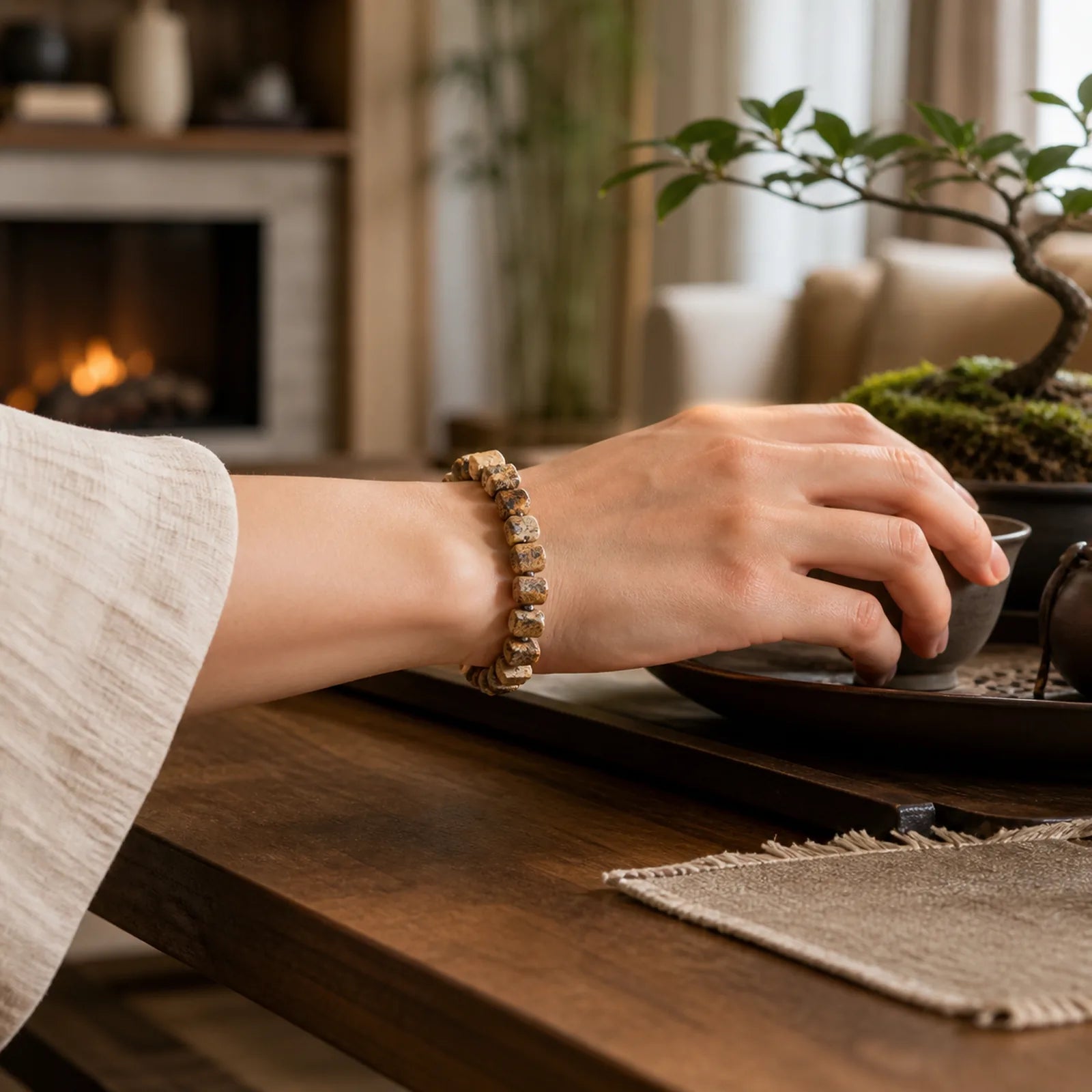 Picture Jasper Irregular Blocks Balance Bracelet featuring Picture Jasper