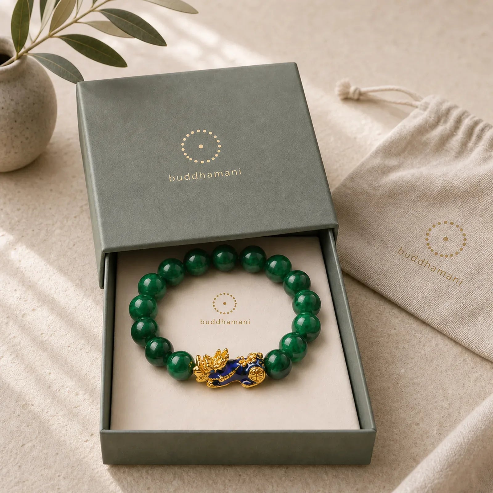 Pixiu Jade Abundance Protection Bracelet featuring Pixiu, Jade