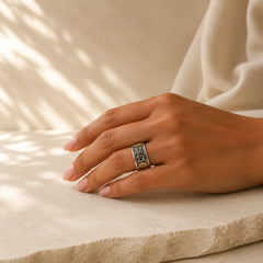 Pixiu Wide Copper Adjustable Luck Ring featuring Pixiu, Copper