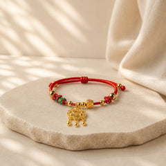 Plaited Money Tree Fu Character Red String Luck Adjustable Cats Dogs Pet Collar featuring Fu Character, Red String