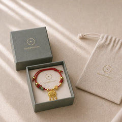 Plaited Money Tree Fu Character Red String Luck Adjustable Cats Dogs Pet Collar featuring Fu Character, Red String