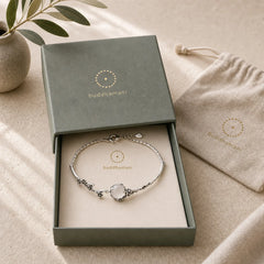 Plum Blossom Chalcedony Positive Bracelet featuring Chalcedony, Copper