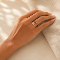 Plum Blossom Leaf Pattern Copper Luck Ring featuring Copper