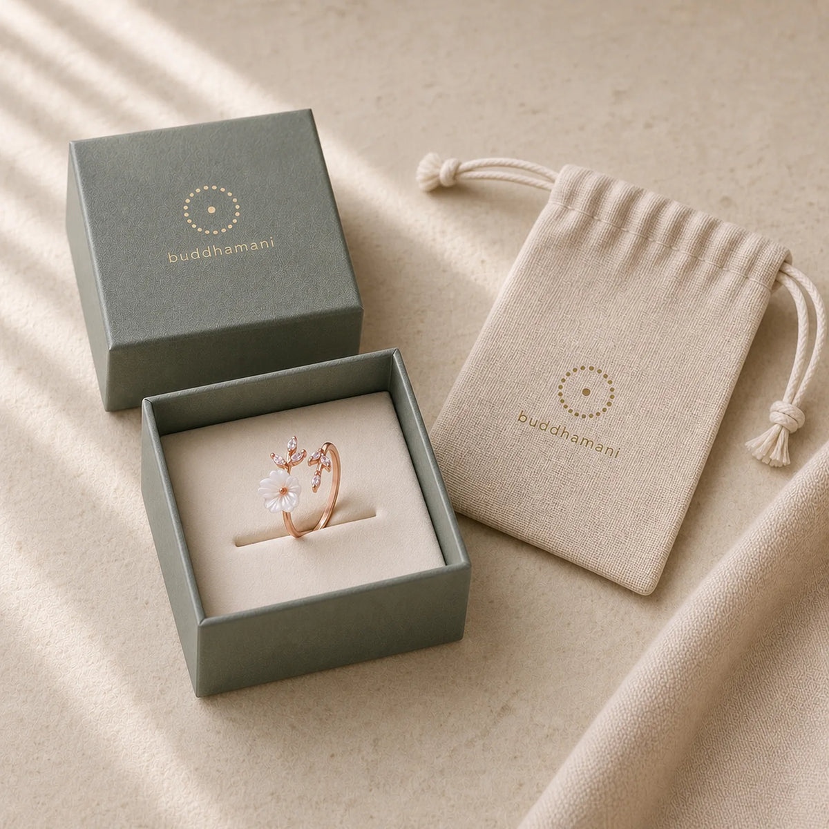Plum Blossom Leaf Pattern Copper Luck Ring featuring Copper
