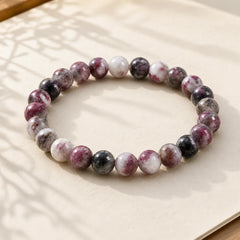Plum Blossom Tourmaline Balance Bracelet featuring Plum Blossom Tourmaline, Tourmaline