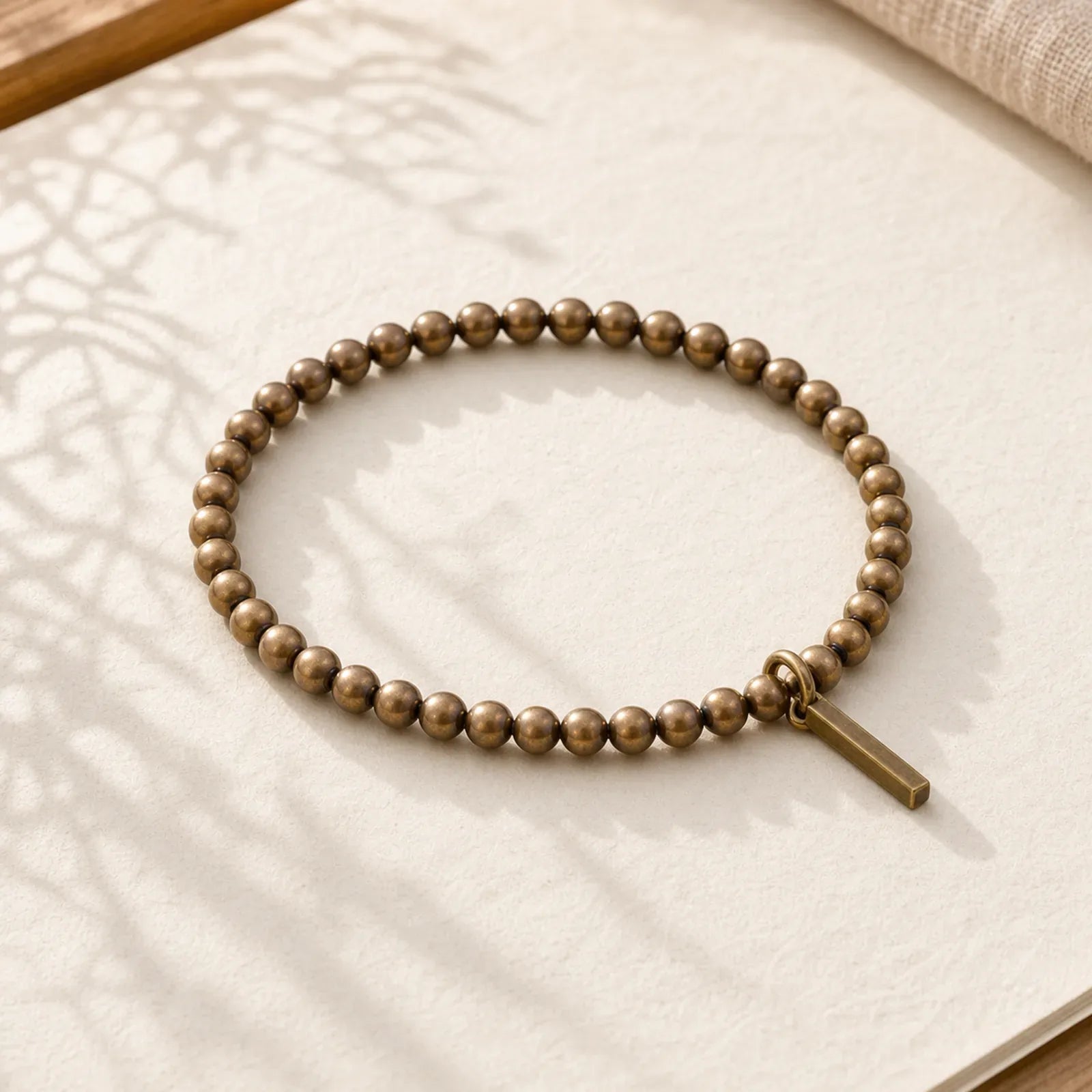 Pure Copper Brass Beads Self Care Healing Bracelet featuring Copper