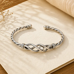 Pure Copper Plated With Silver Twisted Cuff Bracelet featuring Copper, Silver