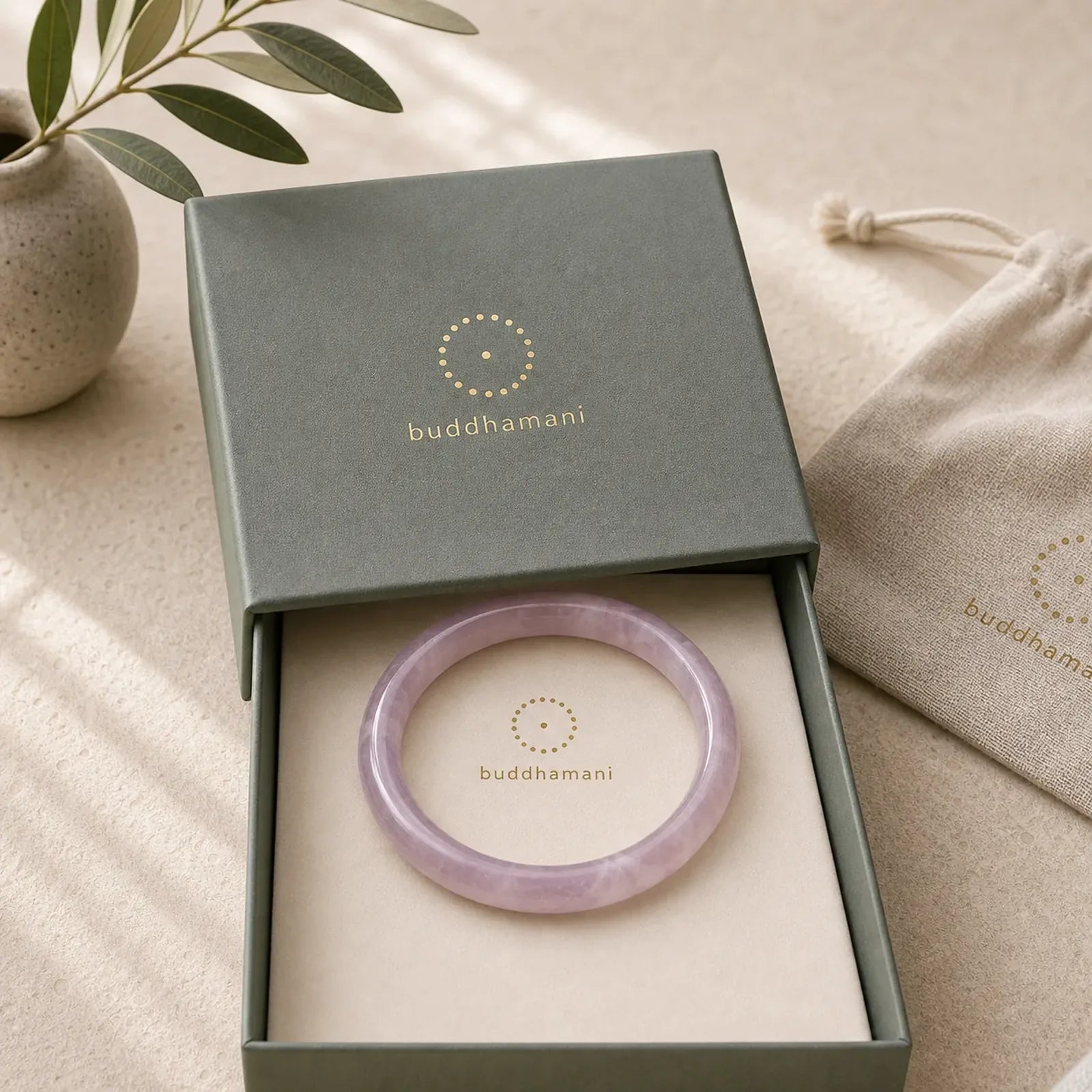 Purple Jade Happiness Protection Bracelet Bangle featuring Purple Jade, Jade