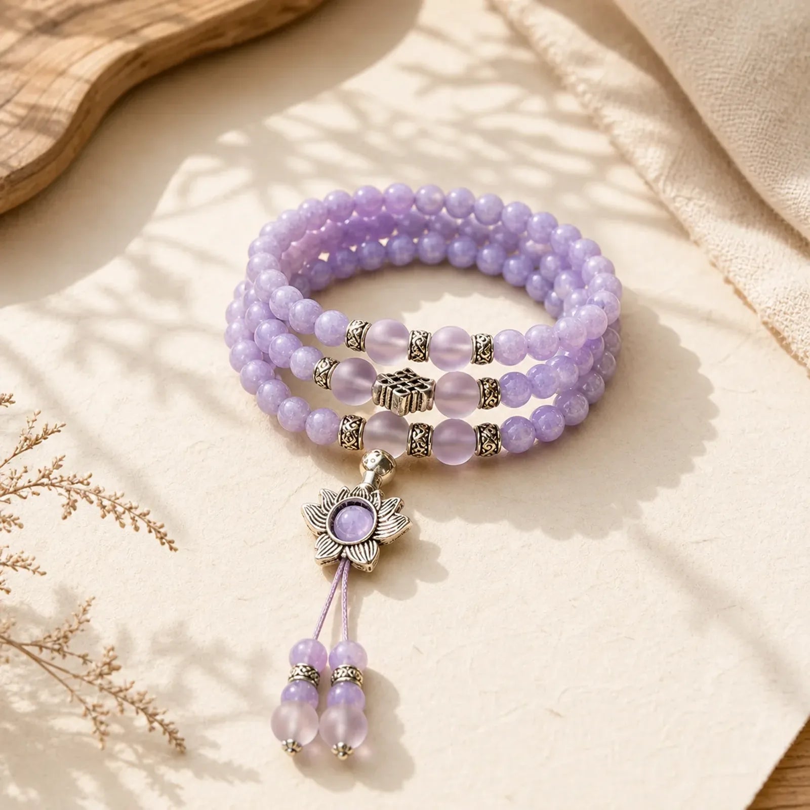 Purple Jasper Bead Strength Bracelet Mala featuring Purple Jasper