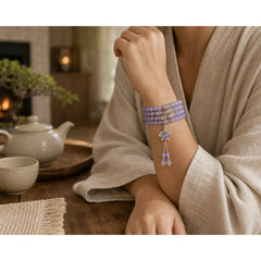 Purple Jasper Bead Strength Bracelet Mala featuring Purple Jasper