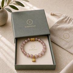 Purple Liuli Glass Luck Bracelet featuring Five Elements