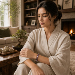 Purple Mica Stone Positive Bracelet featuring Purple Mica Stone