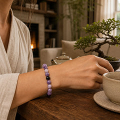 Purple Mica Stone Positive Bracelet featuring Purple Mica Stone