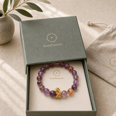 Purple Phantom Copper Gold-plated Dragon Wisdom Bracelet featuring Purple Phantom, Copper, Dragon