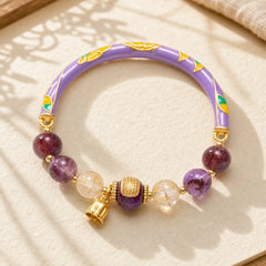 Purple Phantom Purple Jade Scripture Citrine Love Wisdom Bracelet Bangle featuring Purple Phantom, Purple Jade, Jade