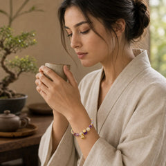 Purple Phantom Purple Jade Scripture Citrine Love Wisdom Bracelet Bangle featuring Purple Phantom, Purple Jade, Jade