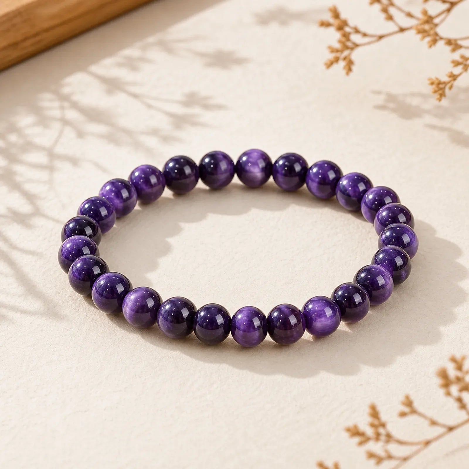 Purple Tiger Eye Creativity Bracelet featuring Purple Tiger Eye, Tiger Eye