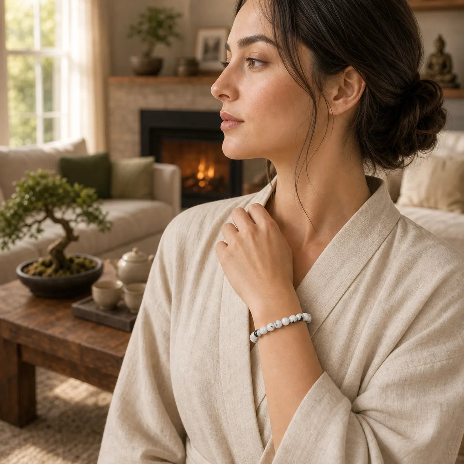 Rainbow Moonstone Harmony Bracelet featuring Rainbow Moonstone, Moonstone