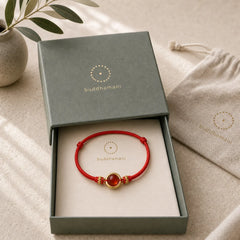 Red Agate Bead Peace Buckle Calm Rope Bracelet featuring Red Agate, Peace Buckle, Red String