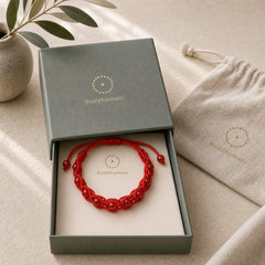 Red Agate Confidence Red String Bracelet featuring Red Agate, Red String