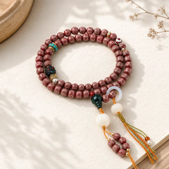 Red Bodhi Seed Om Mani Padme Hum Lotus Engraved Harmony Bracelet (Extra 30% Off | USE CODE: FS30) featuring Bodhi Seed, Om Mani Padme Hum, Om