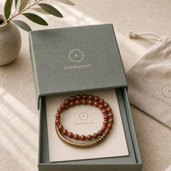 Red Jasper Moss Agate Black Obsidian Crystal Copper Peace Couple Bracelet featuring Red Jasper, Moss Agate, Black Obsidian