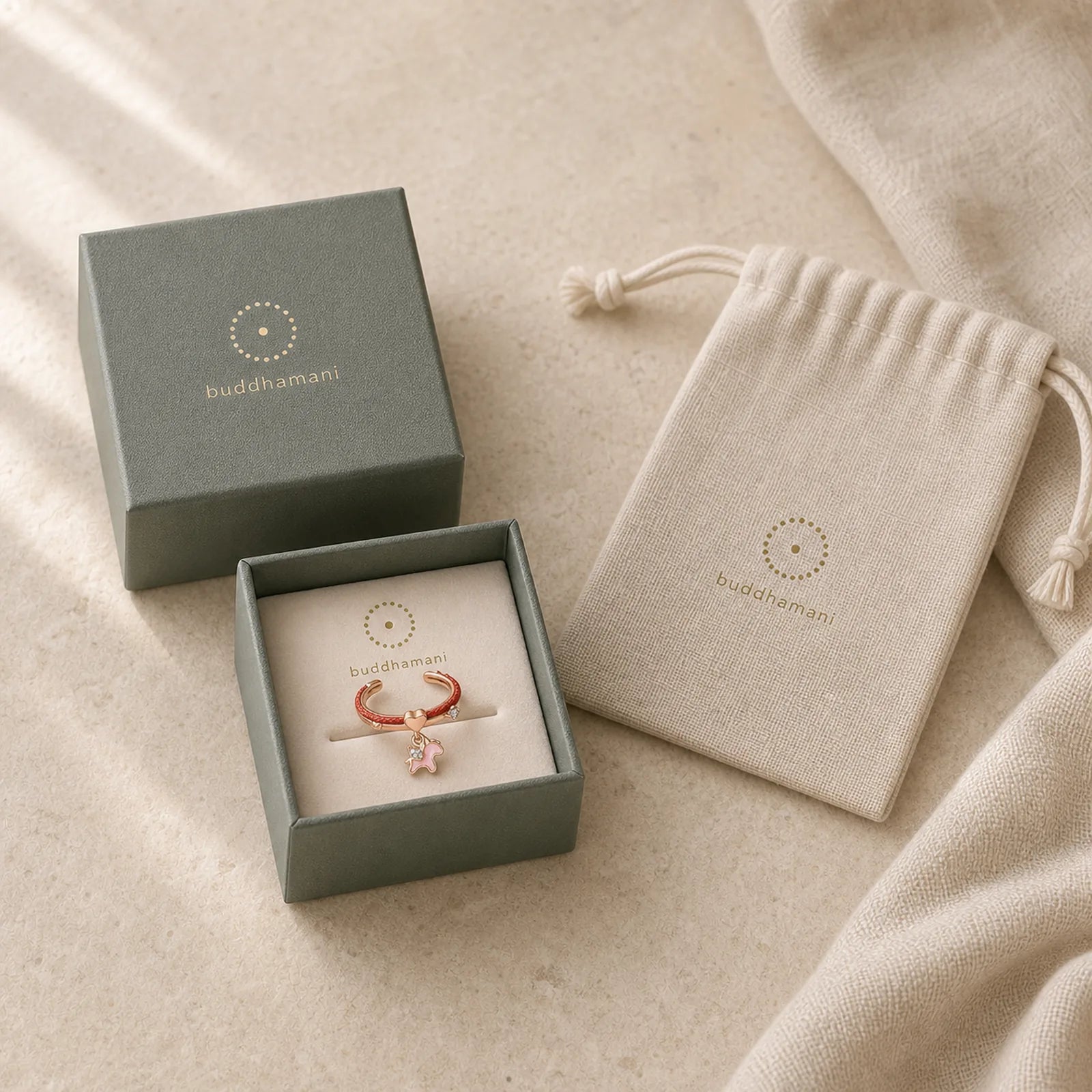 Red String 925 Sterling Silver Luck Open Ring featuring Red String, Silver, Red Agate