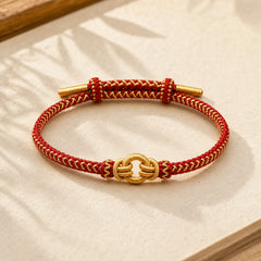 Red String Chinese Zodiac Luck Braided Knot Bracelet featuring Red String, Dragon, Horse