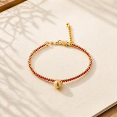 Red String Copper Brass Gourd Strength Wealth Bracelet featuring Red String, Copper