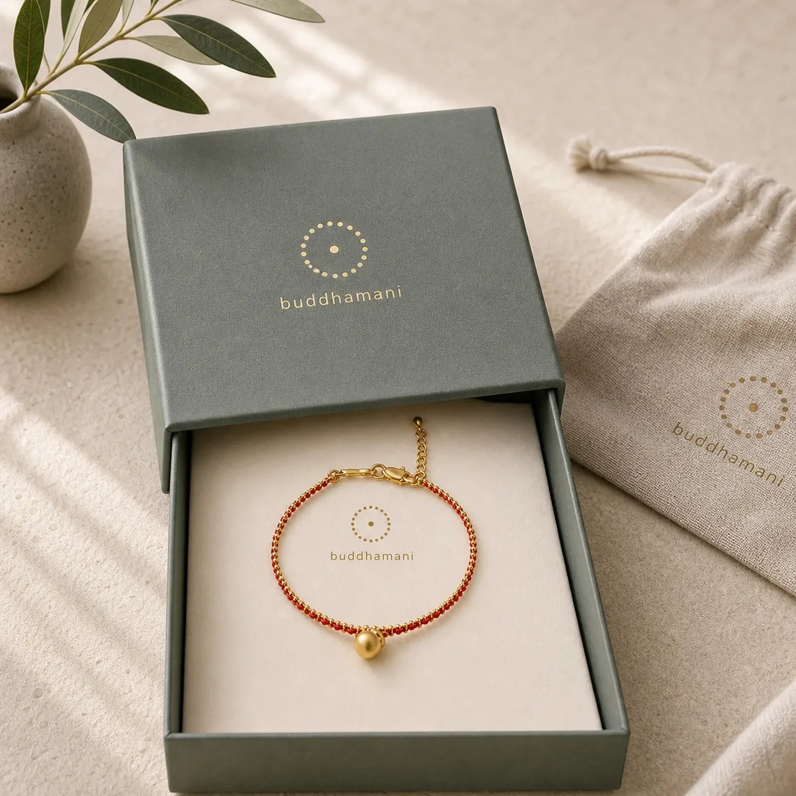 Red String Copper Brass Gourd Strength Wealth Bracelet featuring Red String, Copper