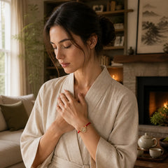 Red String Copper Brass Rotatable Windmill Feng Sheng Shui Qi Protection Braided Bracelet featuring Red String, Copper