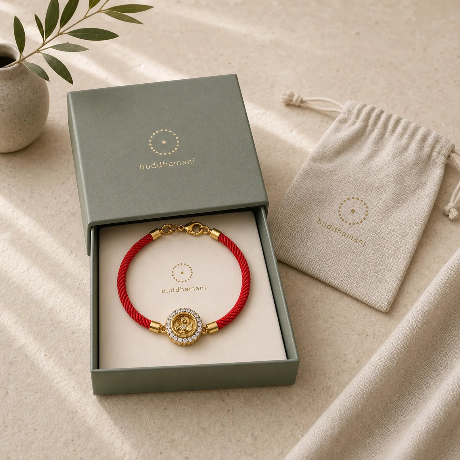 Red String Copper Brass Rotatable Windmill Feng Sheng Shui Qi Protection Braided Bracelet featuring Red String, Copper