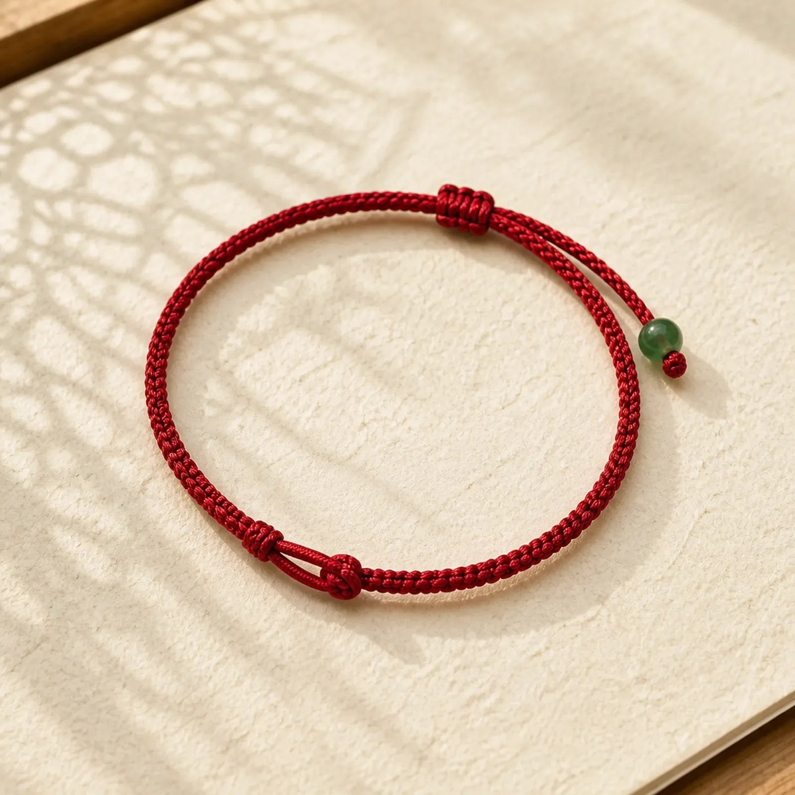 Red String Jade Connection Bracelet featuring Red String, Jade