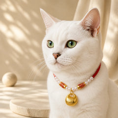 Red String Plaited Koi Fish Fu Character Fortune Adjustable Cats Dogs Pet Collar featuring Red String, Koi Fish, Fu Character