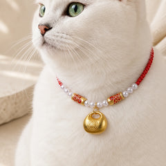 Red String Plaited Koi Fish Fu Character Fortune Adjustable Cats Dogs Pet Collar featuring Red String, Koi Fish, Fu Character