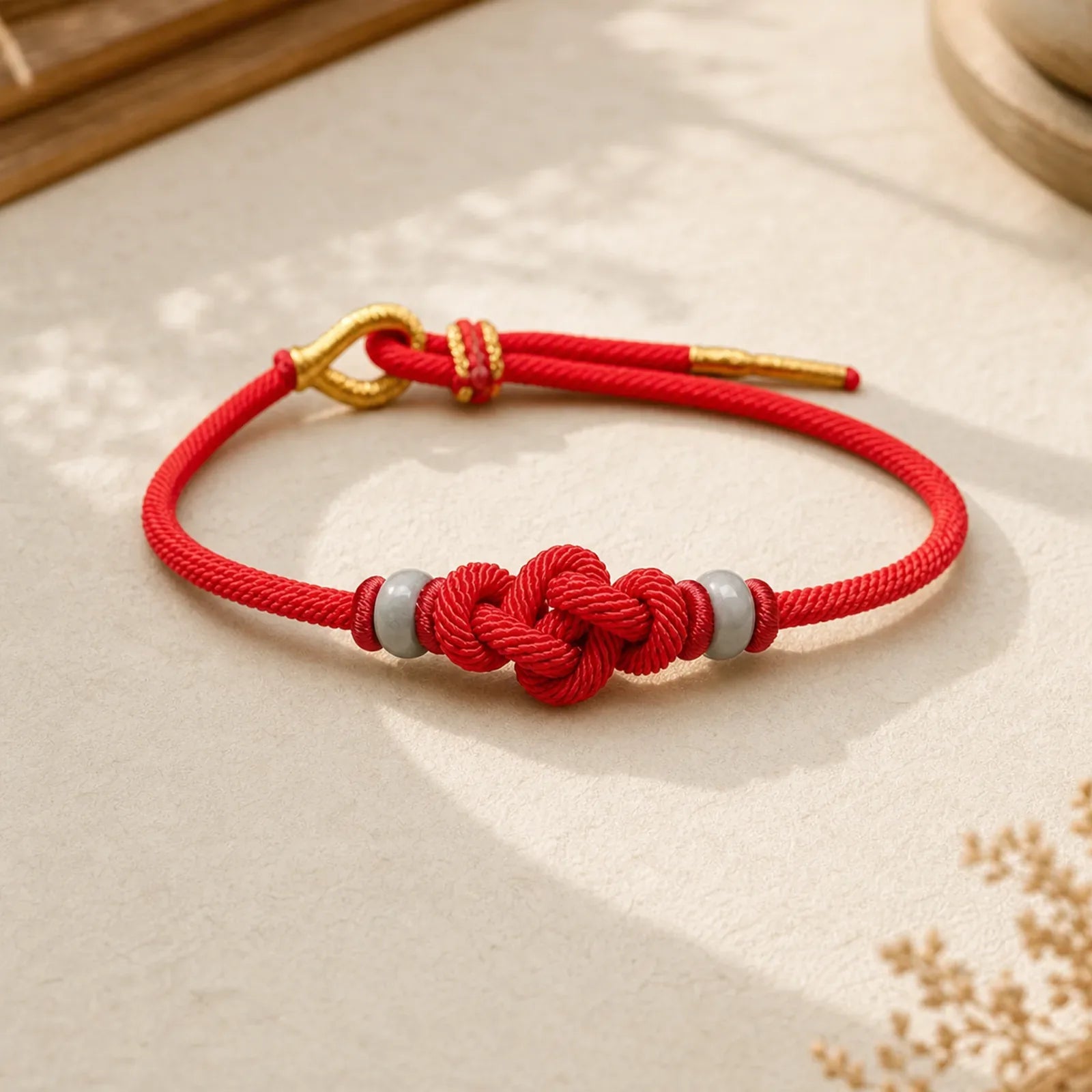 Red String Ruyi Knot Protection Bracelet featuring Red String