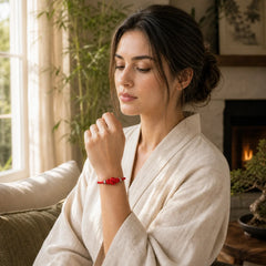 Red String Ruyi Knot Protection Bracelet featuring Red String