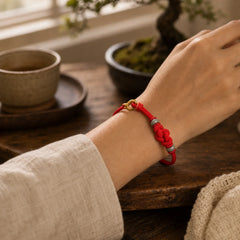Red String Ruyi Knot Protection Bracelet featuring Red String